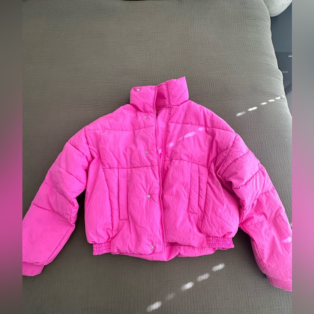 Free People Pink Puff Jacket